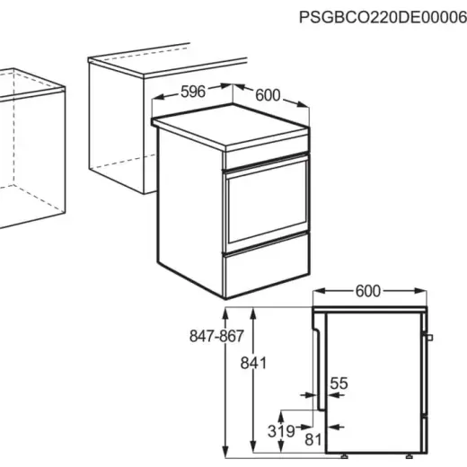 Electrolux elektriskā plīts ar elektrisko cepeškrāsni, 596 mm, balta Photo