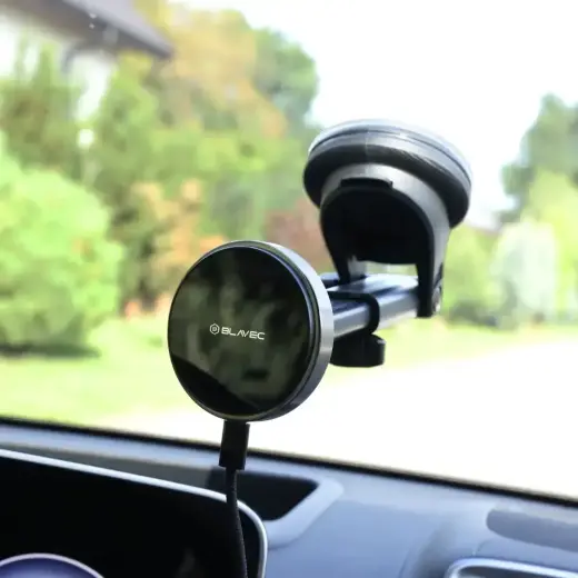 Blavec Car holder BHC-01A 15W magnetic with wirless charging to windshield and dashboard (BHC01A-MWIB) black Foto 4