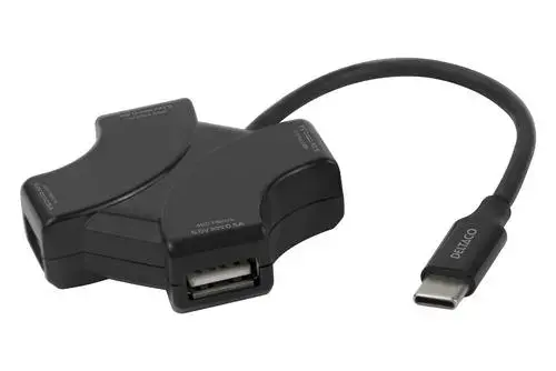 Deltaco 1902570 USB Type-C 480 Mbit|s Black 7333048065254