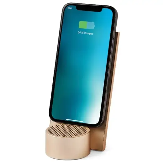 Lexon City Energy Pro 10W Wireless Charger with Bluetooth Speaker soft gold LD145D9 Фото num
