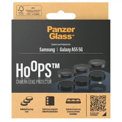 PanzerGlass Hoops Camera Sam A55 5G A556 czarny|black 1227 camera lens protector hoop optic rings Foto 4