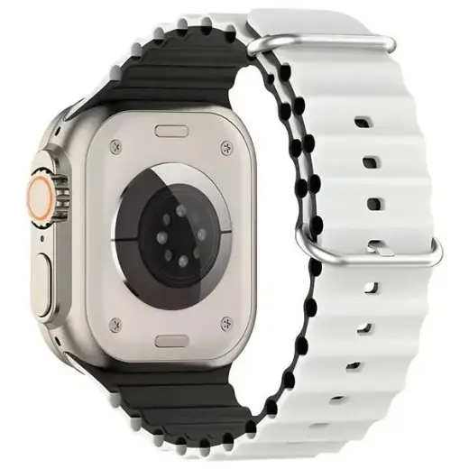 Beline pasek Apple Watch Silicone Waves 42|44|45|49mm biało-czarny |white-black box Фото num