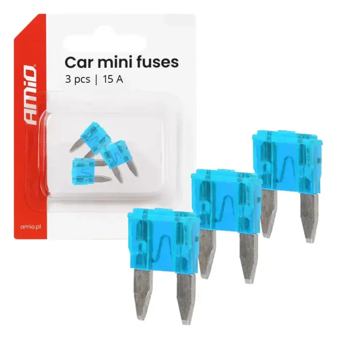 Car blade fuses MINI 3 pcs 15A AMIO-05099