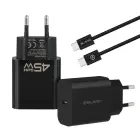 Blavec Wall charger BC-7 GaN4 - Type C - PD QC 45W 3A with Type C to Type C cable (TCBC7G4-CB453A+CC) black Фото num