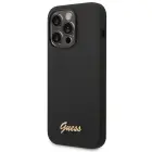 Guess Liquid Silicone Metal Logo Case for iPhone 14 Pro Black — Foto 2