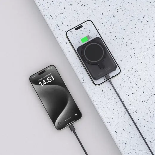 Tech-Protect LifeMag PB10 внешний аккумулятор (powerbank) | 5000 mAh | 18W | USB-C, MagSafe | черный Фото num