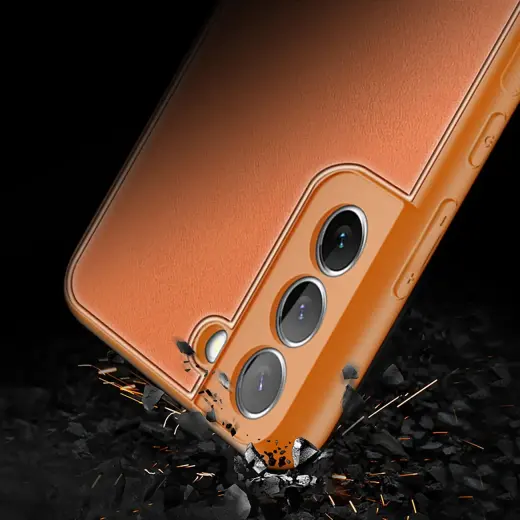 Dux Ducis Yolo elegant cover made of ecological leather for Samsung Galaxy S22 + (S22 Plus) orange Фото num