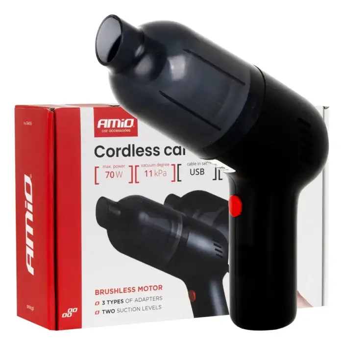 Bezvadu auto putekļsūcējs 70W 11 kPa USB-C VC-08 HEPA AMIO-04416