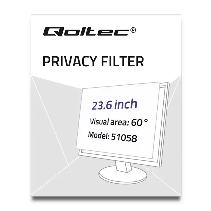 Qoltec Privacy filter 23.6" | 16:9 | Eye protection | Panoramic Photo