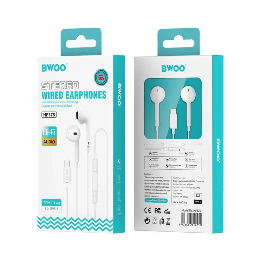 BWOO HF175 Austiņas ar mikrofonu USB-C  Foto 12