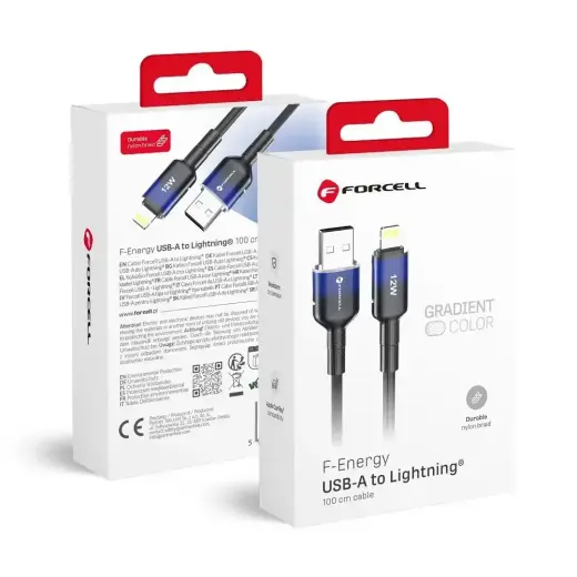Forcell F-Energy C353 data transfer and charging cable | USB-A to Lightning | 12W | 1m | black