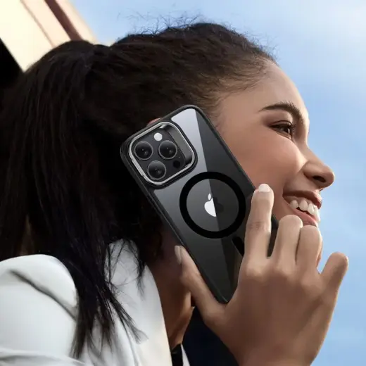 ESR Classic Hybrid Kickstand HaloLock MagSafe защитное стекло для iPhone 16 Pro Max Clear|Black Фото num