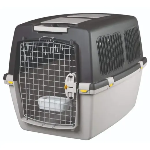 Transport box for animals : Trixie Gulliver 5 transport box, M: 58 × 60 × 79 cm, light grey|dark grey, up to 25kg