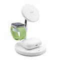 Puro Mag Station 3 in 1 Inductive Charger with Stand - White Фото num