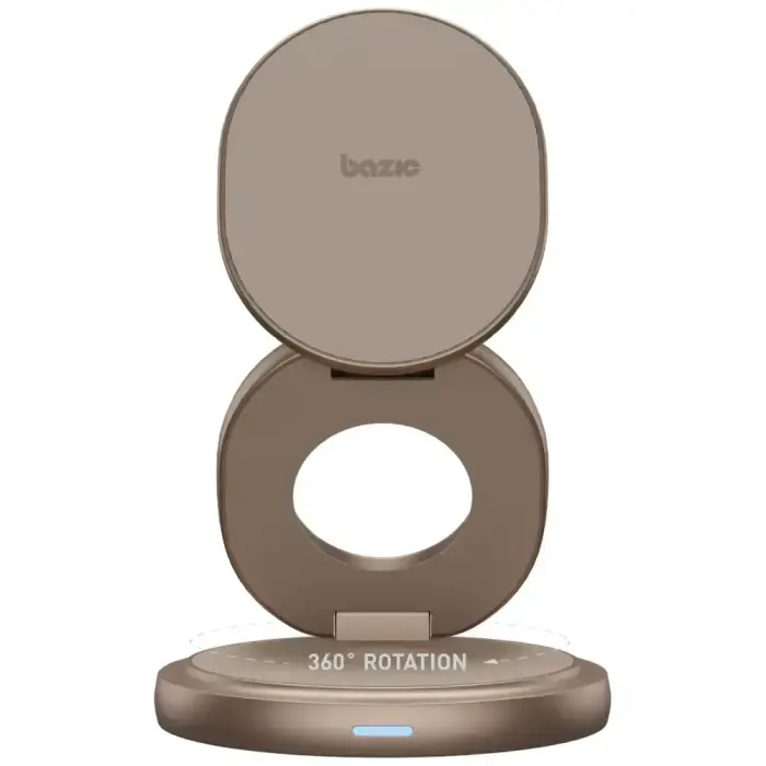 Wireless Charger Bazic Gomag Gyre Foldable 3in1 15W Fast Charging gold Фото num