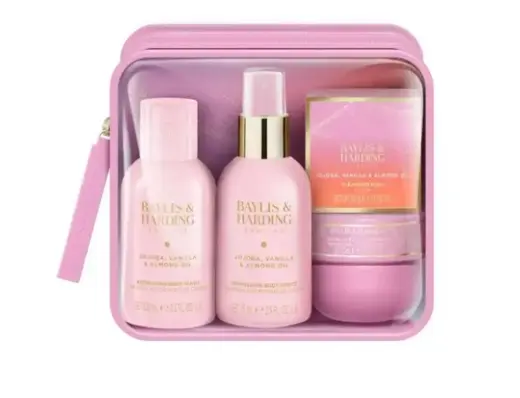 Baylis & Harding Jojoba, Vanilla & Almond Oil Travel Wash Bag Giftset in Clear Photo