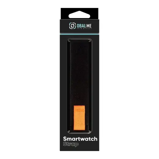 OBAL:ME Textile Strap for  Apple Watch 42-49mm M-L Black|Orange Foto 5