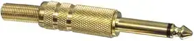 Plug 6.3mm mono cable mount, gold plated