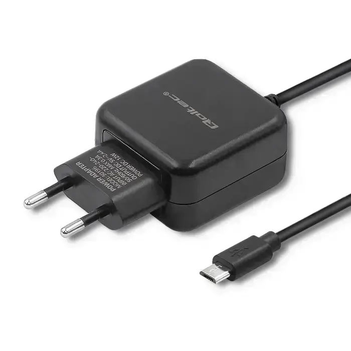 Зарядное устройство Qoltec | 12W | MicroUSB | с кабелем MicroUSB в комплекте | чёрное