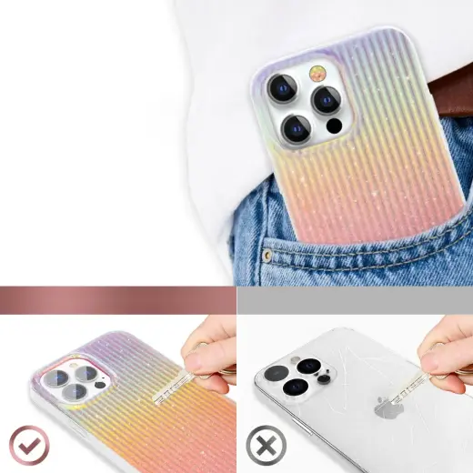 Kingxbar Travel Series luxurious elegant case for iPhone 13 Pro orange (Sunset) Photo