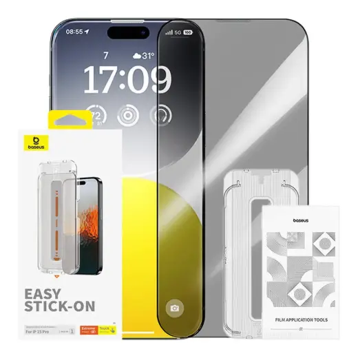 Baseus Защитное закаленное стекло Baseus Sapphire iPhone 15 Pro
