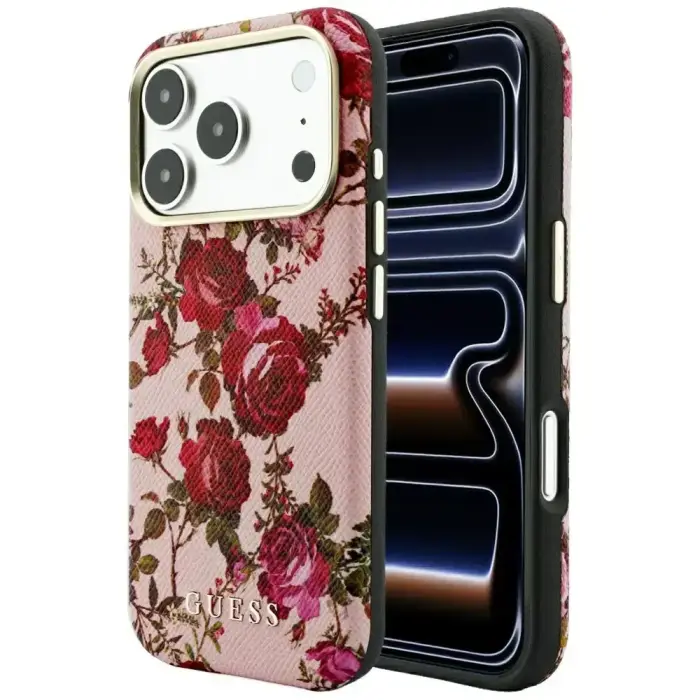 Guess Blossom Roses Print MagSafe Case for iPhone 18 Pro Max / 17 Pro Max Pink