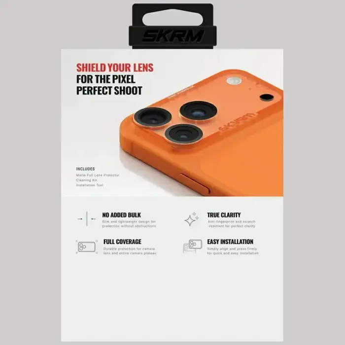 Camera Lens Glass Skinarma Magma Full Matte for iPhone 17 Pro Max orange Foto 4