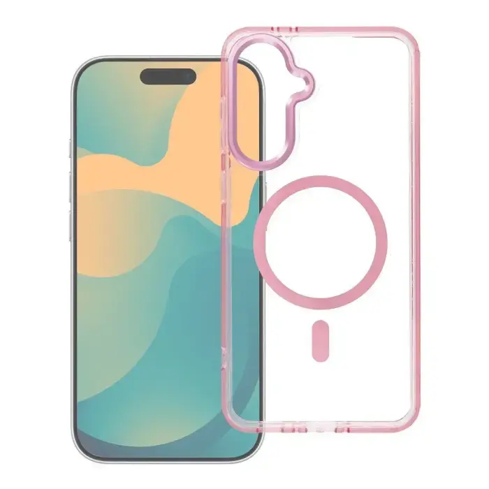 Case for Xiaomi Redmi 17C 5G Frame Clear Hybrid Mag Cover compatible with MagSafe powder pink