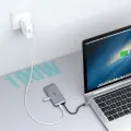Choetech 9in1 multifunctional USB Type C HUB - 3x USB 3.2 Gen 1 | SD and TF memory card reader | HDMI 4K 30Hz | VGA Full HD 60Hz | USB Type C | RJ45 gray (HUB-M15 gray) Фото num