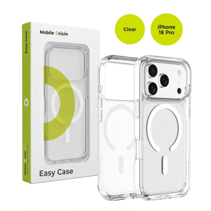 Mobile Origin Easy Case Compatible with MagSafe Clear iPhone 18 Pro