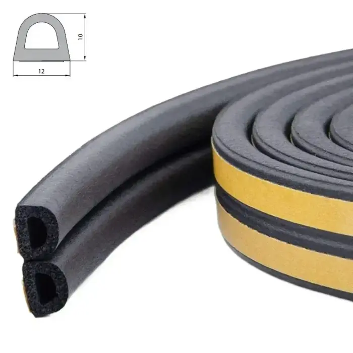 Blīvgumija dubultā D profils 10x12mm melns (2x25m) m