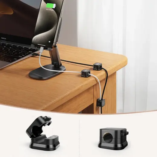 Joyroom JR-ZS368 magnetic cable organizer - black (6 pcs.) Фото num