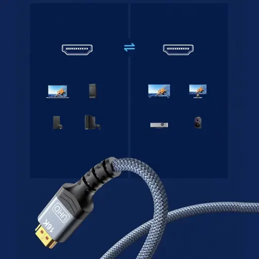 Wozinsky WPS-16AYL2S DisplayPort 2.1 Cable VESA Certified 80 Gb|s 16K@60Hz 8K@120Hz 4K@240Hz HDR HDCP DSC 2m - Black Foto 7