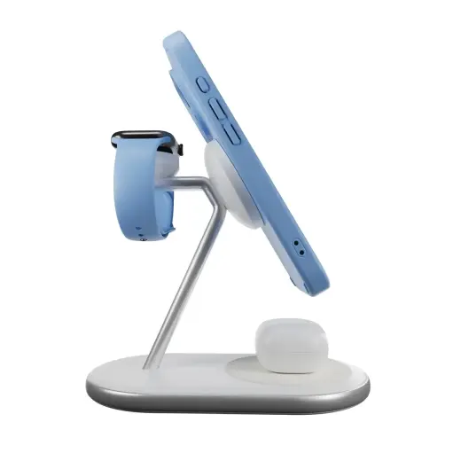 Puro Mag Station Qi2 3-in-1 Wireless Charger Compatible with MagSafe - White Foto 6