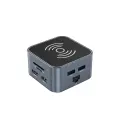 Hub USB-C 12 in 1 Wozinsky WHBC09Y8S multifunctional, with wireless charging function, aluminum, with 15 cm cable - gray Photo