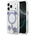 Case Guess Resin Flowers Glitter MagSafe for iPhone 17 Pro purple Foto 1