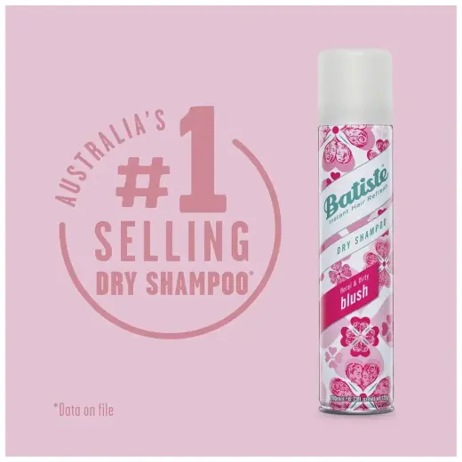 Batiste Dry Shampoo in Blush, Floral & Flirty Fragrance, No Rinse Spray to Refresh Hair in Between Washes, 350 Ml Photo