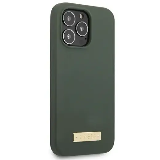 Guess GUHMP13LSPLA iPhone 13 Pro | 13 6,1" zielony|khaki hard case Silicone Logo Plate MagSafe Foto 4