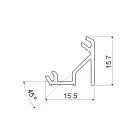 Aliuminio profilis LED juostai EUROLIGHT, kampinis, baltos spalvos, 1m kompl Foto 2
