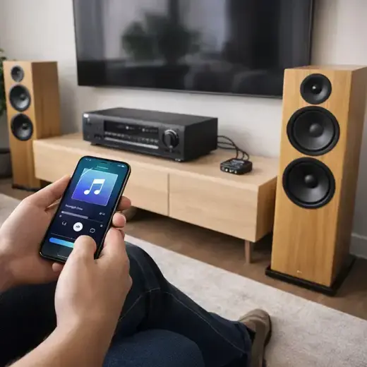 Qoltec Wireless Audio HiFi Home&Car Transmitter Receiver | Bluetooth 6.0 | NFC | 2 x RCA | 1 x 3.5mm MiniJack | Microphone Foto 2