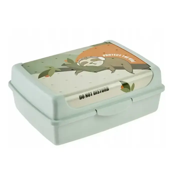 Food storage container deco-click-box midi 1L Carla “Lazy Lui” 17x13x7cm green