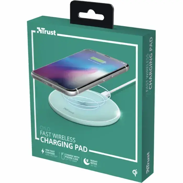Trust Qylo Fast Wireless Charging Pad 10W, Turquoise Wireless charger