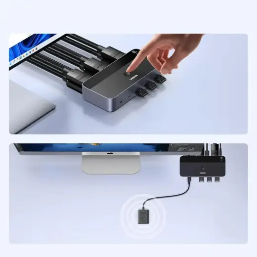 Ugreen AK700 DisplayPort 8K 60Hz KVM Switch – Gray Foto 7