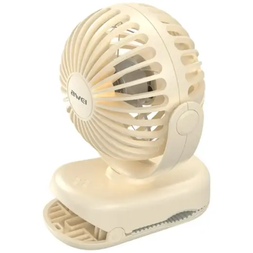 Mini desk fan AWEI F45 with clip 1200mAh white Photo