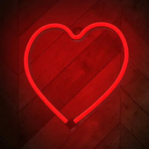 Neon LED Light HEART red Bat + USB FLNE07 Forever Light Foto 4