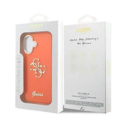 Guess IML 4G Script Metal Logo Case for iPhone 17 Orange Foto 6