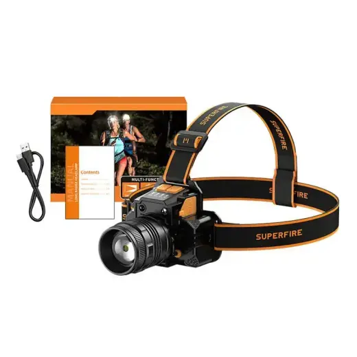 Superfire HL58 headlamp flashlight, 350 lm, USB, 3 modes, 200m Foto 2