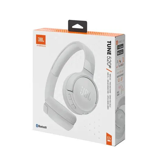 JBL Tune 520BT wireless on-ear Bluetooth 5.3 headphones - white Foto 11
