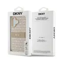 DKNY PU Leather Repeat Pattern Tonal Stripe Case for iPhone 16 Plus Pink — Foto 5