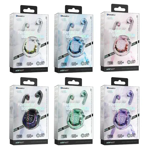 TWS Acefast T8 Earphones, Bluetooth 5.3, IPX4 (White) Foto 5